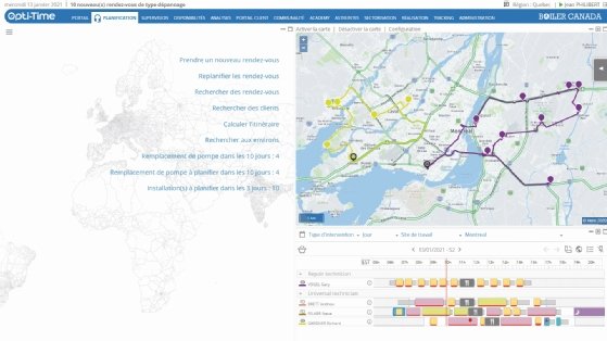 UI d'une des solutions de la suite de Nomadia pour gérer les Field Services